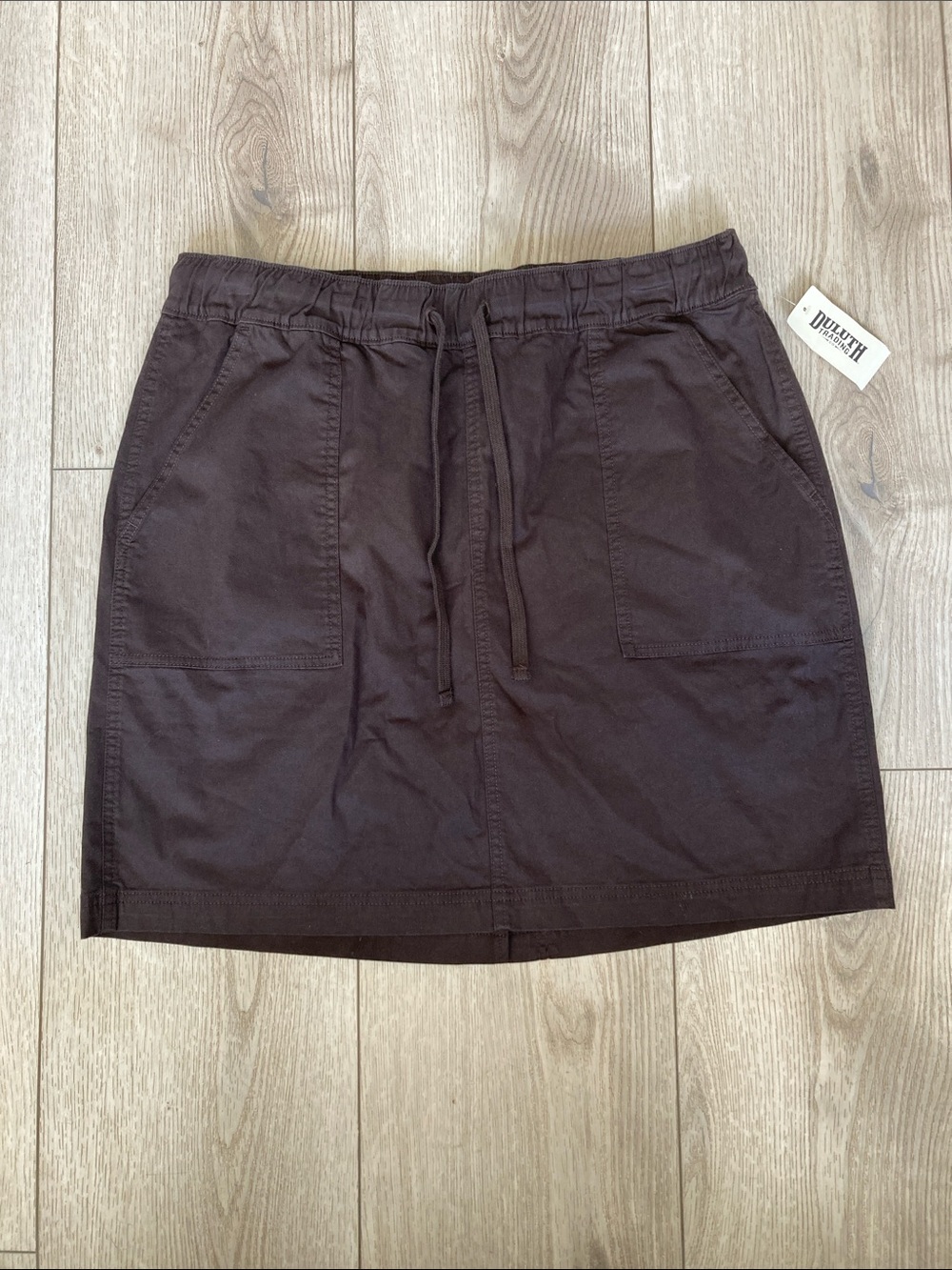 Duluth Trading Co Dobby Pull-On Skort Women’s Large Brown NWT Skirt with Shorts